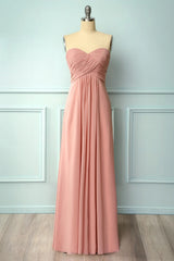Prom Dresses 2036 Red, Elegant Sweetheart Pleated Blush Bridesmaid Dress