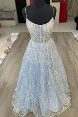 Bridesmaid Propos, Princess A-line Light Blue Formal Dress