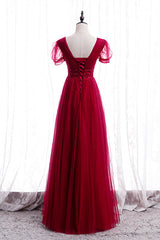 Party Dress Trends, Classic Red V-Neck Beaded Long Formal Dress