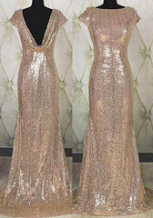 Bridesmaid Dresses Velvet, Floor-Length/Long Bateau Neck Column/Sheath Sequined Prom Dresses