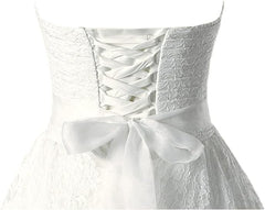 Wedding Dress Simple Elegant, A-line Sweetheart Floor Length Lace Wedding Dresses