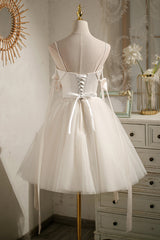Bridesmaid Dressese Lavender, Chic Champagne Beading Bowknot Lace Up Short Homecoming Dresses