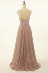 Formal Dress Stores, Blush Halter Sparkly Prom Dress with Ruffles