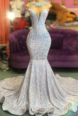 Bridesmaid Dress Sale, Glamorous Sequins Mermaid Long Evening Prom Dress Online