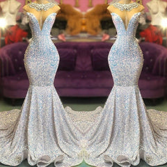 Bridesmaid Dresses Beach, Glamorous Sequins Mermaid Long Evening Prom Dress Online