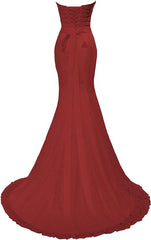 Prom Dress 2029, Chic Mermaid Sweetheart Long Lace Prom Dress