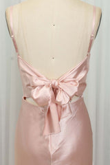 Party Dress Short, Classic Pink Spaghetti Straps Midi Party Dresss