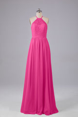 Prom Dress Elegent, Elegant Keyhole Halter Lace Long Bridesmaid Dresses