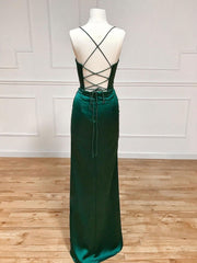 Prom Dresses With Sleeves, Mermaid Sweetheart Neck Green Long Prom Dress, Green Formal Evening Dress