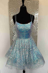 Prom Dresses Tight Fitting, Cute Hot Pink Sequins A-Line Homecoming Dress Hoco Night Dresses