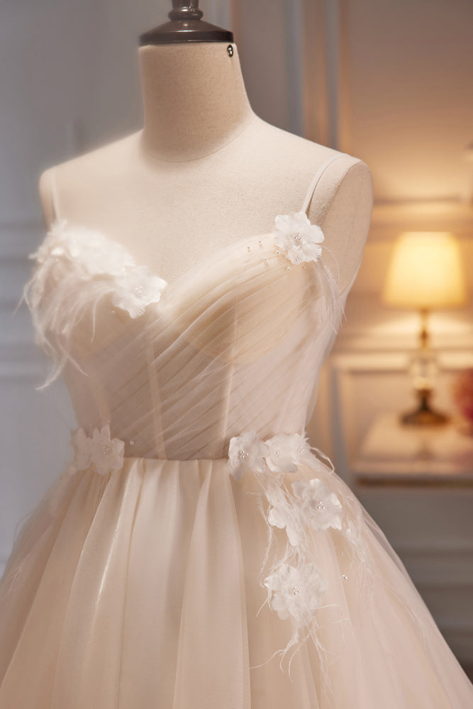 Prom Dresses Glitter, A Line V Neck Spaghetti Straps Tulle Short Homecoming Dresses