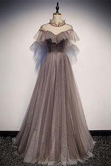 Slip Dress, Charming Elegant Long A-line Floor Length Simple Party Prom Dresses