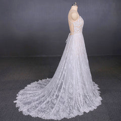 Wedding Dresses Winter, Charming Spaghetti Straps Long A-line Wedding Dresses Beach Wedding Dresses