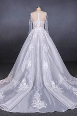 Wedding Dresses With Shoes, Long Sleeves Simple Elegant Wedding Dresses Lace Wedding Gowns