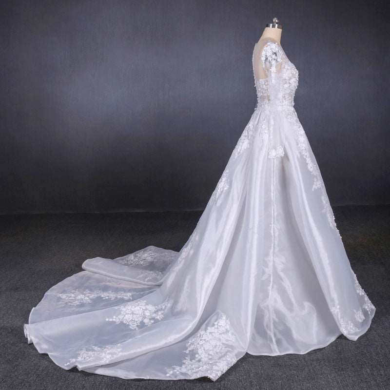 Wedding Dresses 2023, Long Sleeves Simple Elegant Wedding Dresses Lace Wedding Gowns