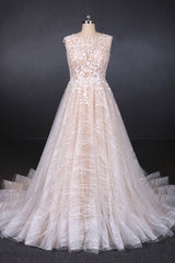 Wedding Dress For Short Brides, Gorgeous Long Backless Wedding Dresses Ivory Lace Wedding Gowns