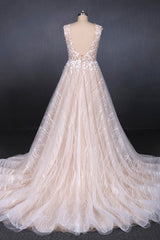 Wedding Dresses For Short Brides, Gorgeous Long Backless Wedding Dresses Ivory Lace Wedding Gowns