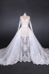 Wedding Dresse Lace, Elegant Long Sleeves Lace Wedding Dresses Beautiful Bridal Dresses