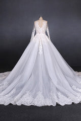 Weddings Dresses Lace, Elegant Long Sleeves Lace Wedding Dresses Beautiful Bridal Dresses