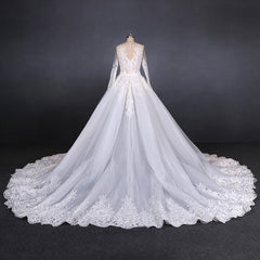 Wedding Dresses For Fall Wedding, Elegant Long Sleeves Lace Wedding Dresses Beautiful Bridal Dresses