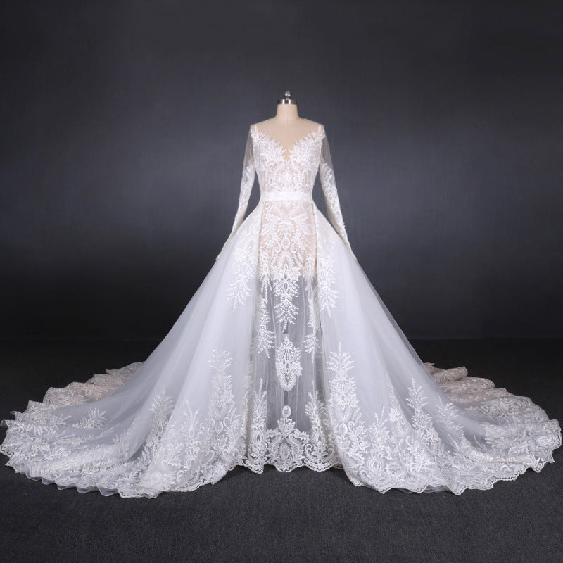 Wedding Dress For Fall Wedding, Elegant Long Sleeves Lace Wedding Dresses Beautiful Bridal Dresses
