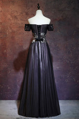 Party Dress Party Dress, Beauty Off The Shoulder Floor Length Lace Up Long Black Prom Dresses With Appliques