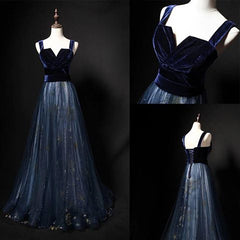 Prom Dresses With Long Sleeves, Elegant Long Lace Up Velvet Tulle Prom Dresses Modest Party Gowns