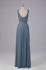 Prom Dressed 2029, A-line Lace Top Floor Length Chiffon Bridesmaid Dresses