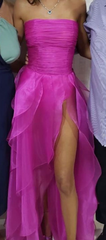 Hot Pink Simple evening dresses long prom dress