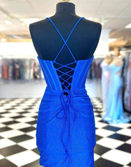 Long Dress Design, Gorgeous Spaghetti Straps Short Glitter Hoco Party Dress