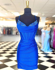 Ballgown, Gorgeous Spaghetti Straps Short Glitter Hoco Party Dress