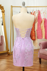 Evening Dress Gold, Purple Lace Tight Short Hoco Dress