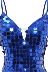 Evening Dresses For Over 60, Royal Blue Sparkly Sequins Tight Short Homecoming Dress