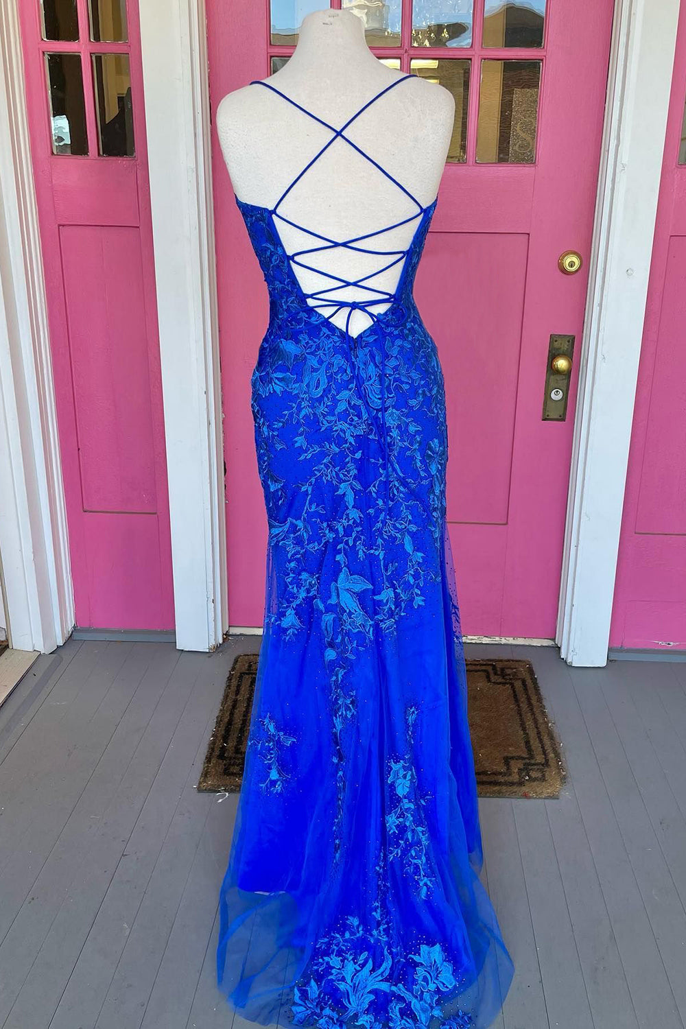Party Dresses Teens, Royal Blue Mermaid Prom Dress with Appliques