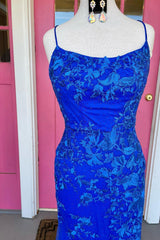 Party Dress Teen, Royal Blue Mermaid Prom Dress with Appliques