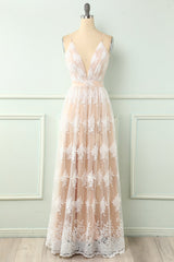 Burgundy Prom Dress, Spaghetti Straps White Prom Dress