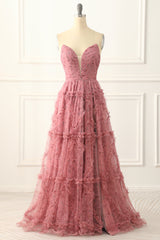 Prom Dress Sleeve, Strapless A-line Floral Print Prom Dress