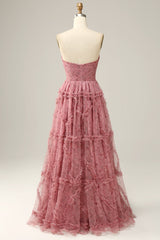 Bridesmaid Dresses Peach, Dusty Rose Sweetheart A-Line Prom Dress