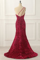 Homecoming Dresses Fashion Outfits, Fuchsia Sequin Long Prom Dress