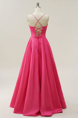 Party Dresses Website, Fuchsia Halter A-Line Prom Dress