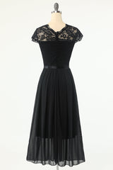 Formal Dresses Truworths, Classic A Line Black Party Dress with Lace