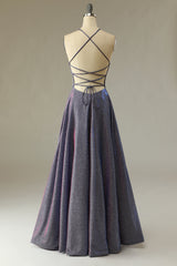 Formal Dresses Homecoming, Glitter Purple Long Prom Dress