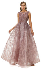 Bridesmaids Dresses Convertible, A-Line Beaded Jewel Appliques Lace Floor-Length Cap Sleeve Prom Dresses