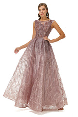 Bridesmaid Dresses Convertable, A-Line Beaded Jewel Appliques Lace Floor-Length Cap Sleeve Prom Dresses