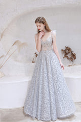 Fantasy Dress, A Line Jewel Neck Floor Length Sleeveless Zipper Prom Dresses