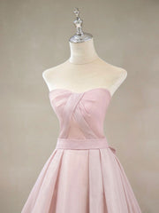 Party Dresses Pink, A Line Pink Long Prom Dresses, Formal Pink Bridesmaid Dresses