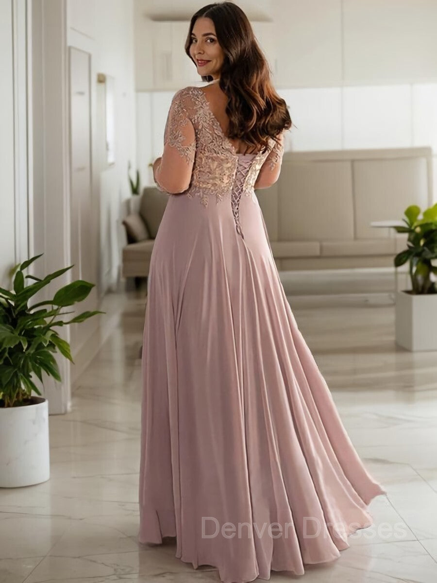 Homecomming Dresses Green, A-line/Princess Scoop Floor-Length Chiffon Mother of the Bride Dresses With Pleats