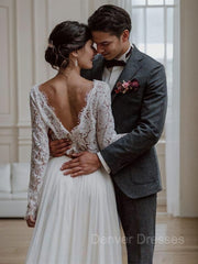Weddings Dress Online, A-Line/Princess Scoop Sweep Train Tulle Wedding Dresses