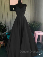 Party Dresses Miami, A-Line/Princess Spaghetti Straps Floor-Length Satin Prom Dresses With Ruffles
