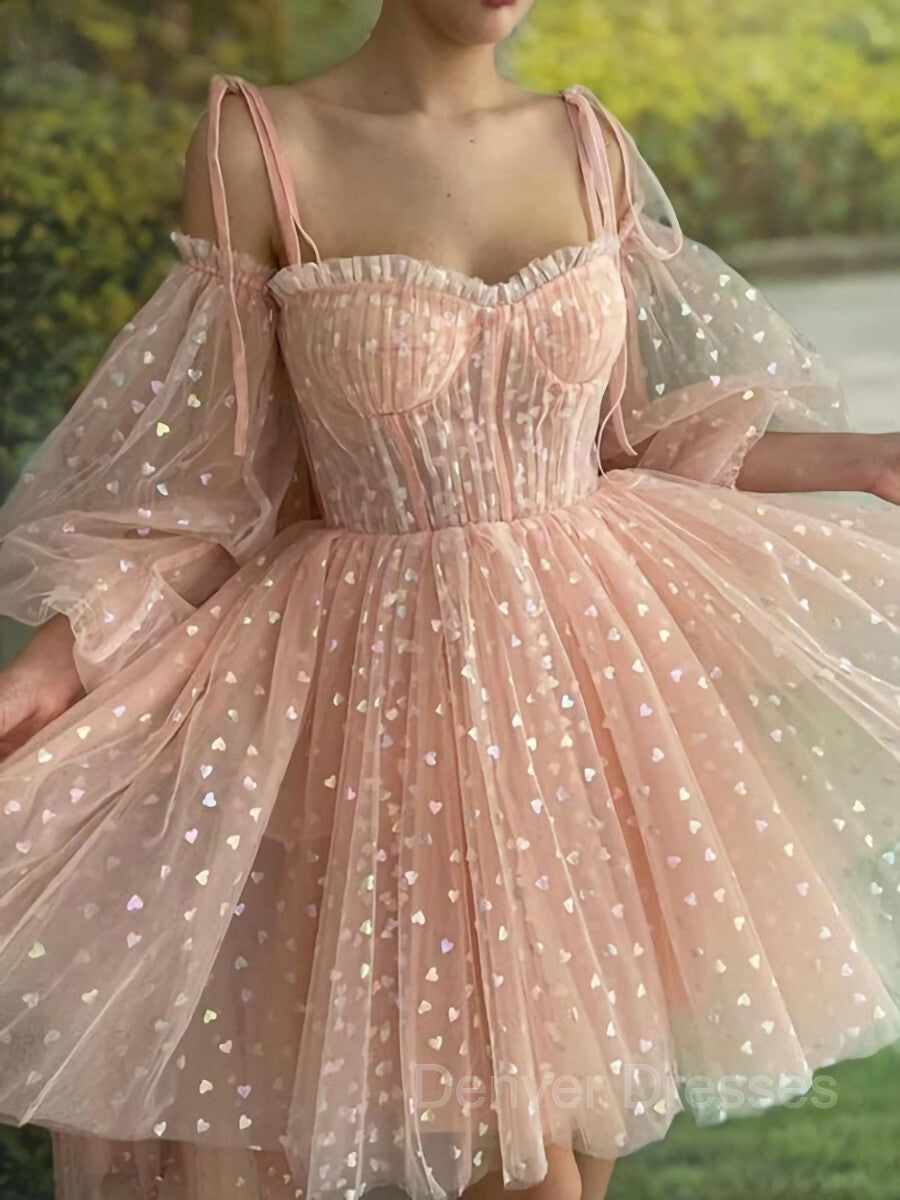 Bridesmaids Dress Online, A-Line/Princess Spaghetti Straps Short/Mini Homecoming Dresses